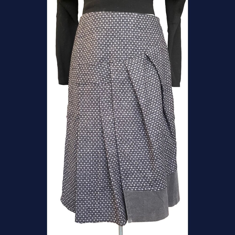 David Balanchine asymmetrical drop-waist wool skirt